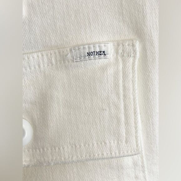 Mother Patch Pocket Private Ankle Fray Jeans White Fairest of them all 28 - Picture 8 of 12